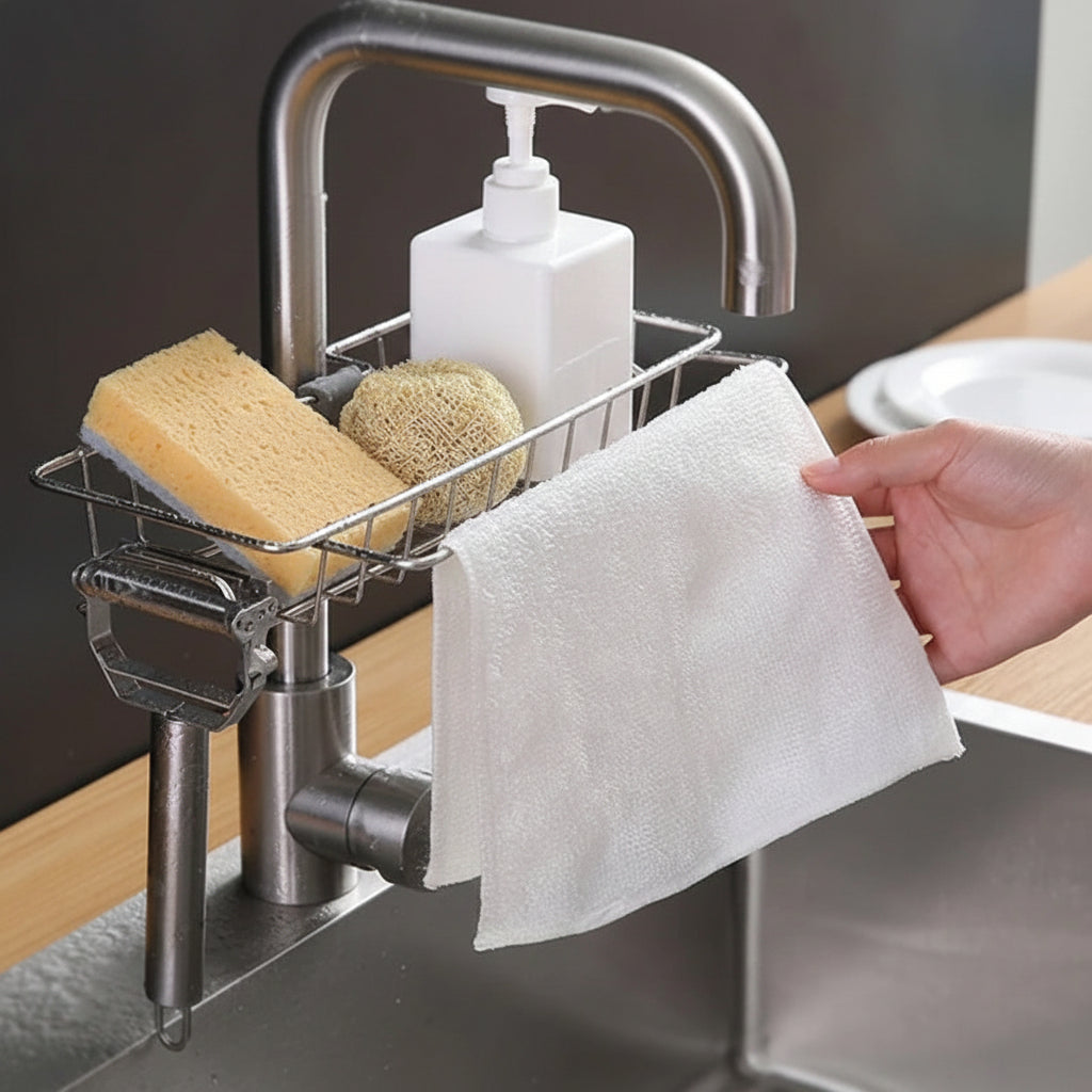 Sink Faucet Storage Rack Stainless Steel