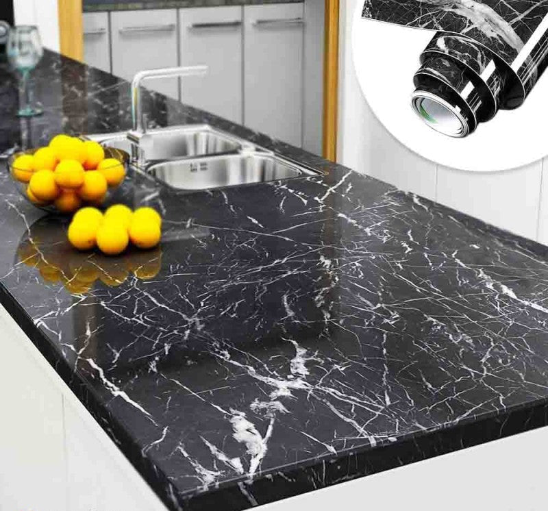 3D Black Marble Self Adhesive Sheet 60 X 200cm