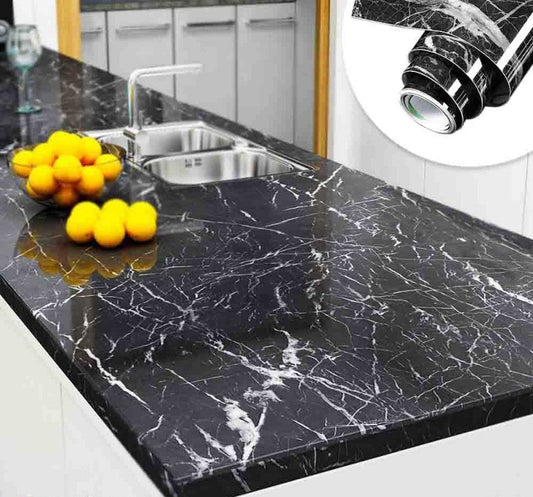 3D Black Marble Self Adhesive Sheet 60 X 200cm