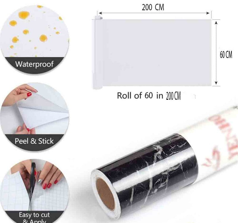 3D Black Marble Self Adhesive Sheet 60 X 200cm